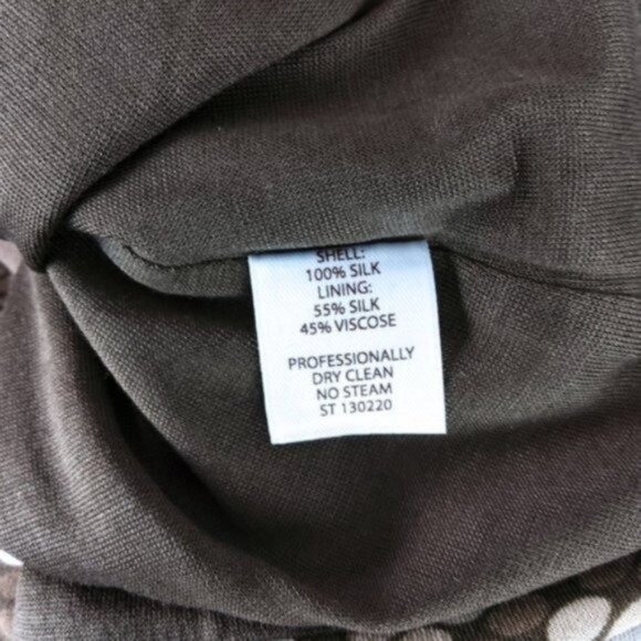 Tesori Silk Jersey Knit Surplice Top Brown Small - Picture 5 of 5
